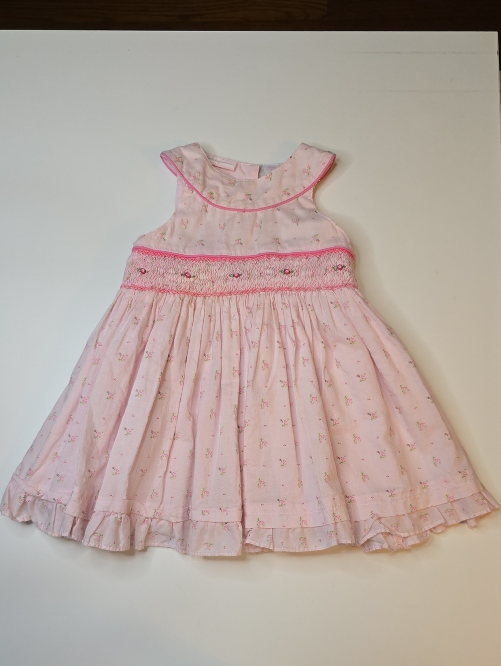 First Impressions Light Pink Floral Smocked Dress